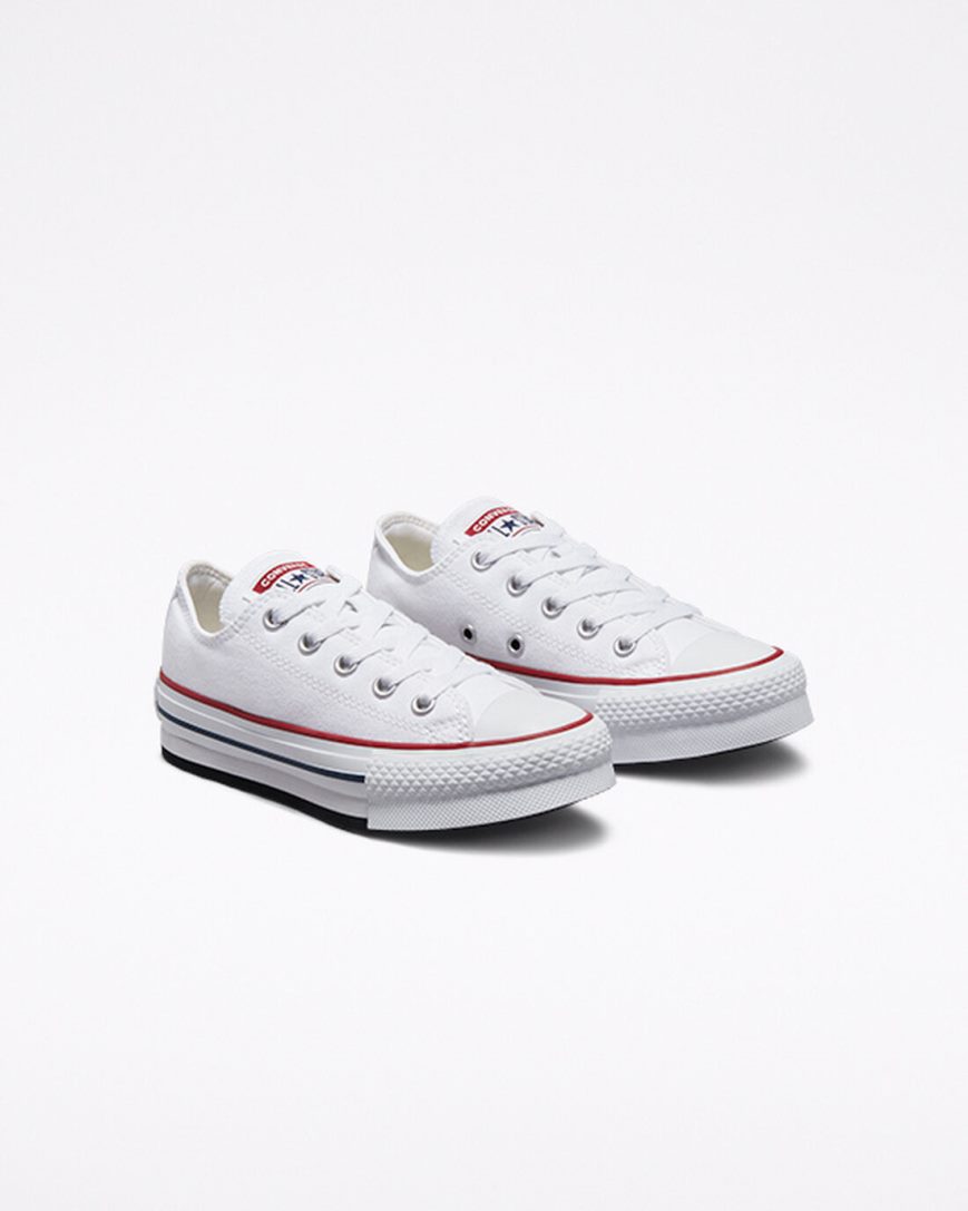 Topanky Na Platforme Converse Chuck Taylor All Star Lift Nizke Dievcenske Biele Tmavo Červené Námornícka Modrá | SK FD11GK6